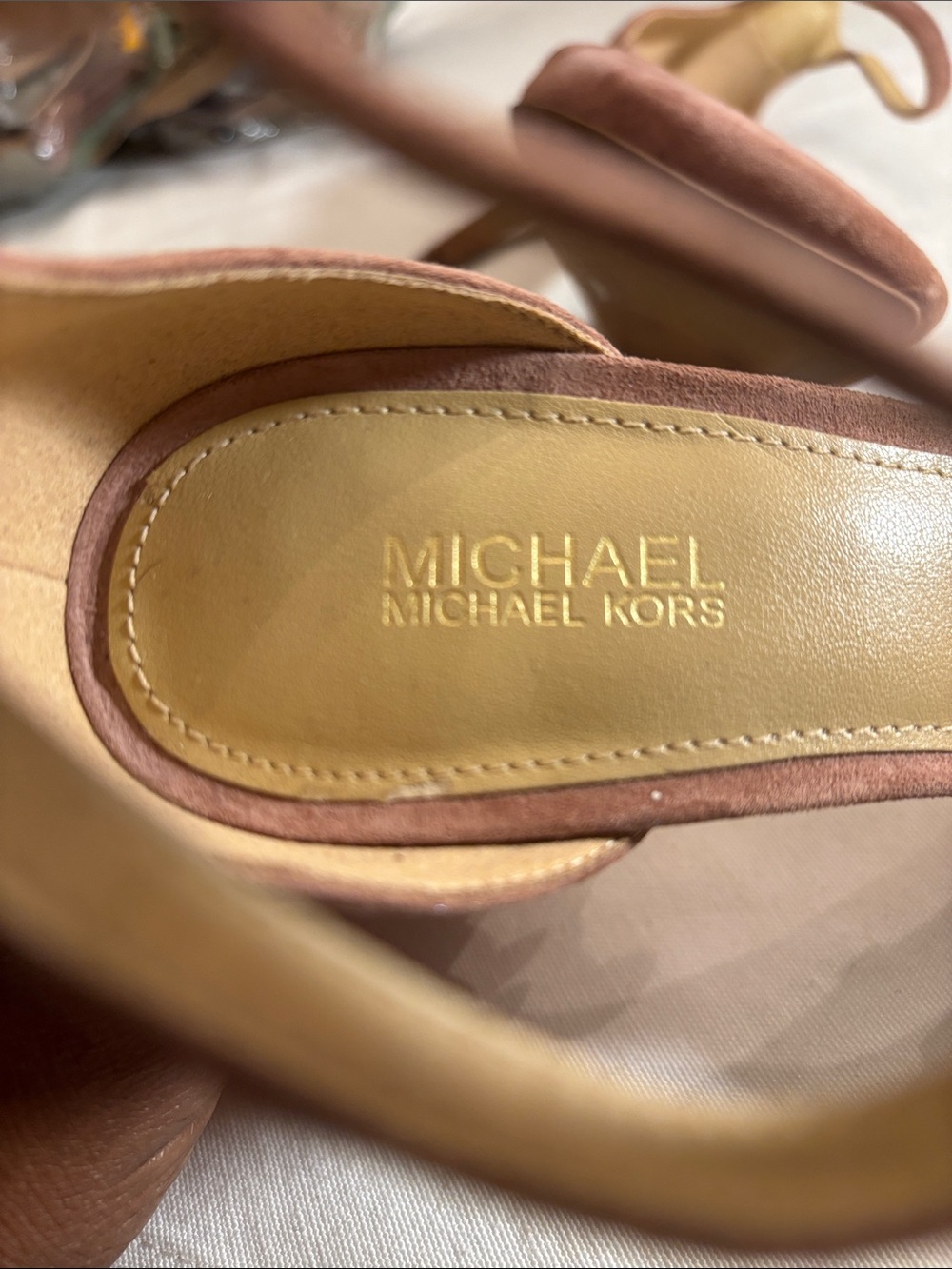 Michael Kors Dusty Rose Pointed-Toe Ankle-Strap Suede Pumps - Picture 2 of 7